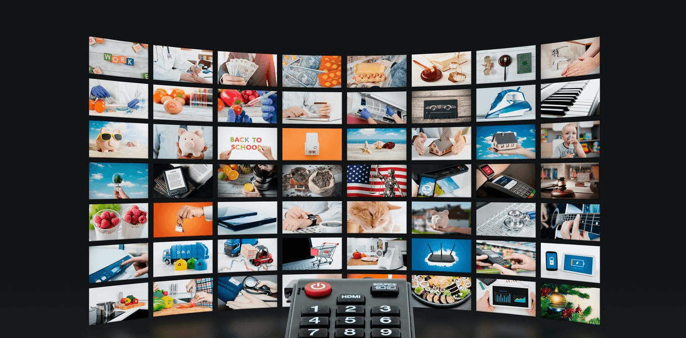 Premium IPTV channels wall